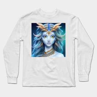 Portrait of Royal Owl Goddess Long Sleeve T-Shirt